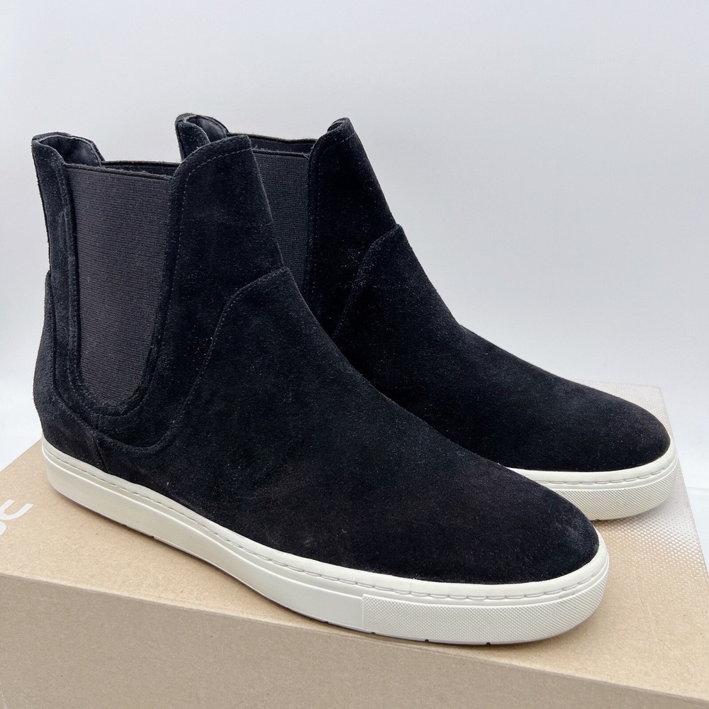 Vince Nira Ankle Chelsea Boots Bootie Sneaker Black Suede Water Repellent US 9.5 - Picture 4 of 13